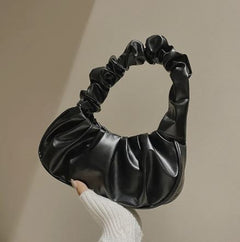 Pure Color Cloud Pleated Simple Sweet Shoulder Bag
