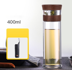 Green Pearl Double Layer Glass Tea Infuser Cup