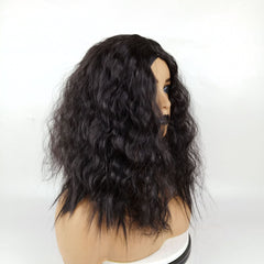African Short Curly Wig with Bangs - High-Temperature Fiber