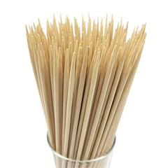 100 Natural Bamboo Skewers for BBQ and Parties