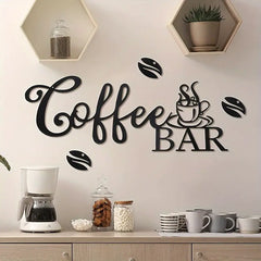 Metal Hanging Wall Sign for Coffee Bar Decor