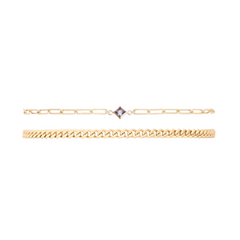 birthstone + gabi curb bracelet stack