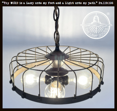 Rustic Industrial Cage Chandelier Light