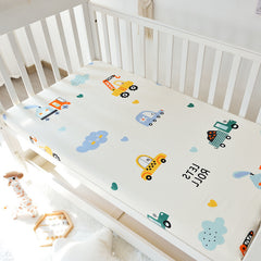 Cotton Infant Muslin Crib Mattress Cover with Print