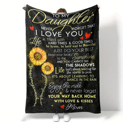 Geometric Sunflower Lightweight Flannel Blanket (1pc)