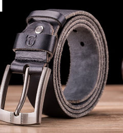 Genuine Leather Thick Belt for Men with Pin Buckle