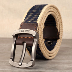 Men's Canvas Belt with Adjustable Length for Outdoor Use