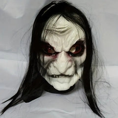Day of the Dead Zombie Mask with Long Hair and Cloth