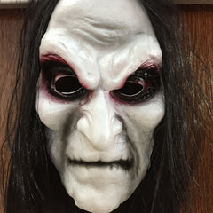 Day of the Dead Zombie Mask with Long Hair and Cloth