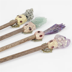 Natural Crystal Stone Magic Wand (33–36 cm)