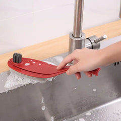 Dual-Sided Fish Shape Kitchen Scrub Sponge Brush