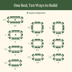 17" Tall 10 In 1 Jumbo Modular Metal Raised Garden Bed Kit