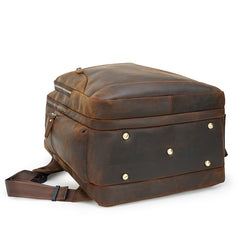 Vintage Leather Backpack Full Grain Crazy Horse Leather Travel Backpack Large Laptop Backpack Retro Rucksack
