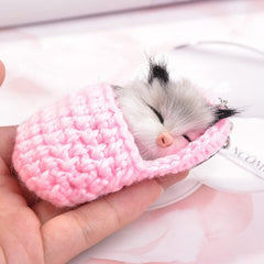 Autumn Winter Little Mouse Hairball Keyring Pendant