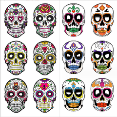 6PCS Day of the Dead DIY Skull Masks for Halloween
