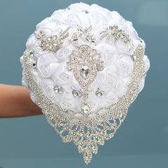 Bride's Wedding Bouquet, Luxury Handmade Rhinestone Floral