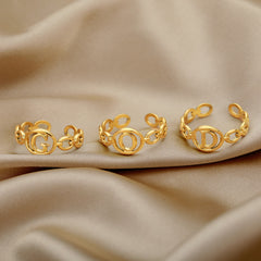26 English Letters Adjustable Hip Hop Retro Ring