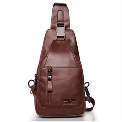 Men's Waxed Leather Single Shoulder Crossbody Bag