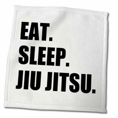 3dRose Eat Sleep Jiu Jitsu - Japanese martial art - Ju Jutsu Jujutsu jujitsu - Towels (twl-180413)