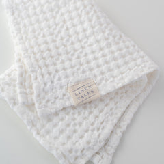Linen Tales White Linen & Cotton Honeycomb Waffle Towel