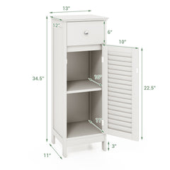 Woodern Bathroom Floor Storage Cabinet with Drawer and Shutter Door