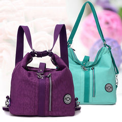 Multifunctional Women’s Nylon Backpack and Tote Bag
