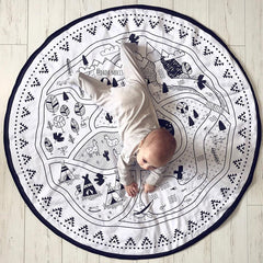 INS New Village Colorful Cotton Canvas Play Mat