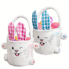 Easter Bunny Candy Bag Plush Storage Basket Decor