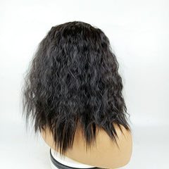 African Short Curly Wig with Bangs - High-Temperature Fiber