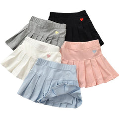 Girls' Pleated Anti-Slip Summer Skirt for Ages 8+