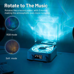 Retro Turntable Bluetooth Speaker with RGB Lamp