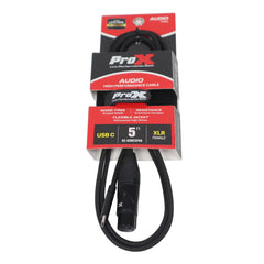ProX XC-USBCXF05 - 5FT USB-C to XLR Female Audio Cable – Smartphone and Laptop to Mixer, Amplifier, Powered Speaker and Console Interface