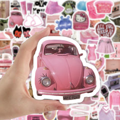 100 PCS Pink Heart Stickers & Cute DIY Decorations