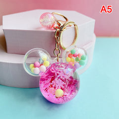 Mickey Head Quicksand Keychain Pendant for Girls