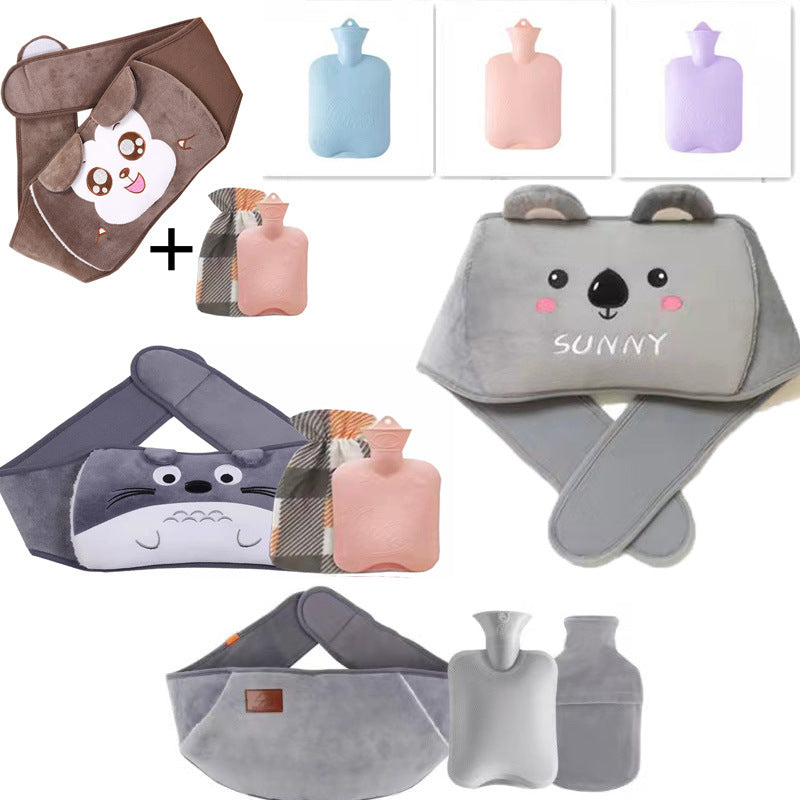 Plush Hot Water Bag with Waist Support for Comfort