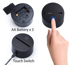 Remote Control LED 3D Visual Night Lamp