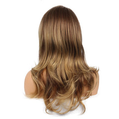 Fashionable Long Curly Blonde Mixed Wig for Women