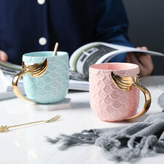 Creative Gold Mermaid Ceramic Coffee and Tea Mug