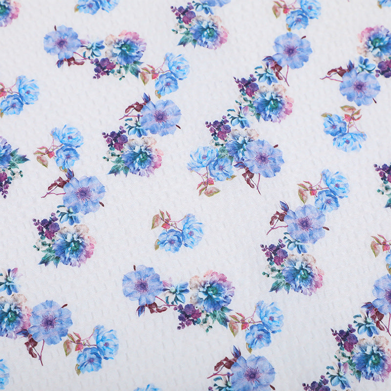 Spring Summer Ladies Pajamas in Printed Crepe Fabric