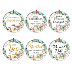Double-Sided Printed Ceramic Christmas Bauble Ornament
