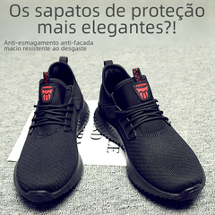 Men's Safety Shoes with Steel Toe, Lightweight & Slip-Resistant