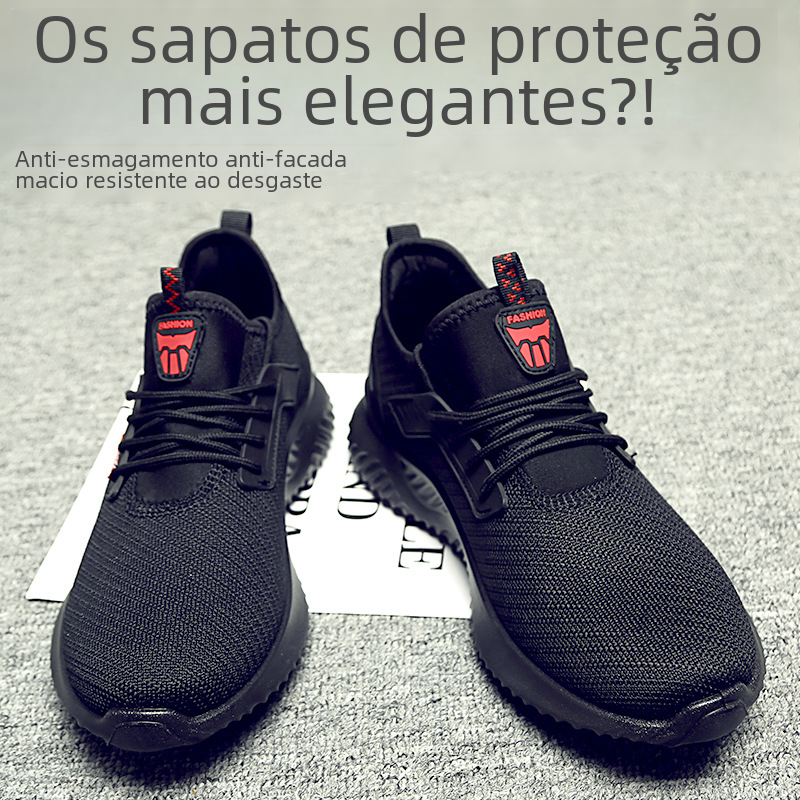 Men's Safety Shoes with Steel Toe, Lightweight & Slip-Resistant