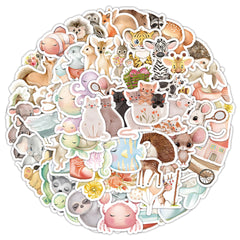 60 PCS Cute Animal Cartoon Stickers for Students