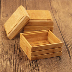 Eco-Friendly Bamboo Soap Dish and Rack for Home Use