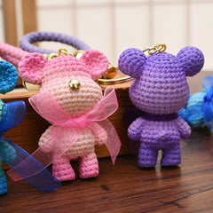 Cute Bear Resin Bow Bell Rabbit Keychain Pendant