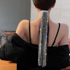 Shiny Rhinestone Long Tassel Hairpins for Women