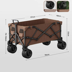 Foldable Camping Cart with Table, Heavy Duty Pull Wagon