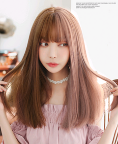 Multicolor Women's Wig with Bangs - Fashionable Style