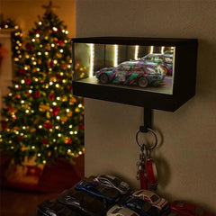 Garage Key Rack 3D Wall Mirror LED Light Display Box