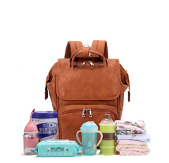 European and American Style PU Leather Multi-functional Mummy Backpack, Large Capacity